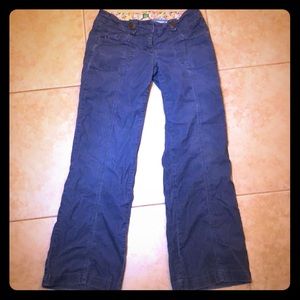 Wide leg blue corduroy pants